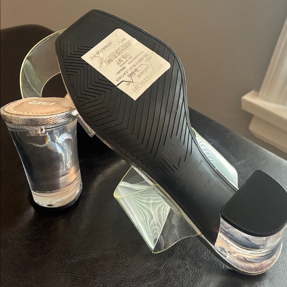 New BP Metallic Silver Heeled Sandals - Picture 7 of 8